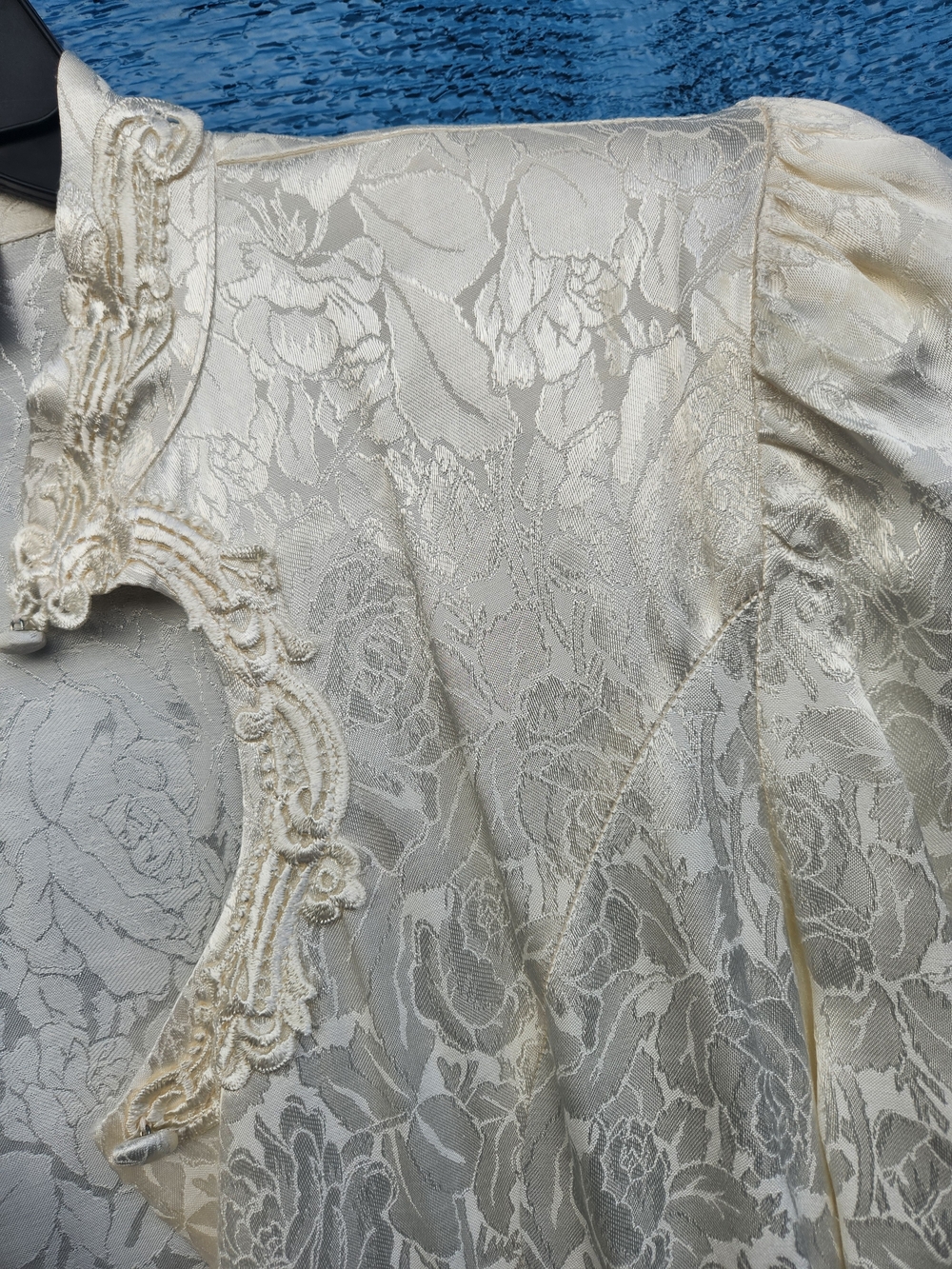 New Frontier Ivory Lace Maxi Dress with Ornate Neckline - Picture 5 of 12